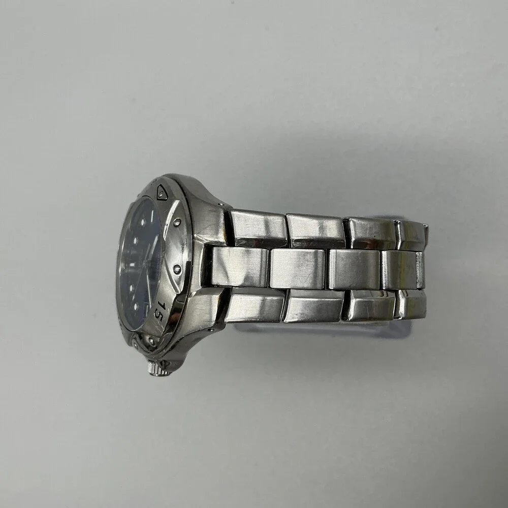 Casio 1346 MTD-1034 Mens Watch 37mm Blue Dial Silver Tone Date New Battery 6.5